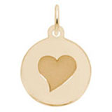 Rembrandt Charms Initial Disc Heart Charm in 10K Gold
