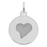 Rembrandt Charms Initial Disc Heart Charm in Sterling Silver