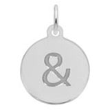 Rembrandt Charms Initial Disc Ampersand Charm in 14K White Gold