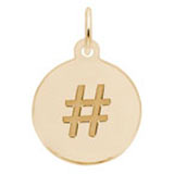 Rembrandt Charms Initial Disc Hashtag Charm in 10K Gold