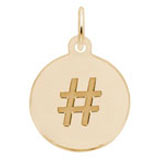 Rembrandt Charms Initial Disc Hashtag Charm in 14K Gold