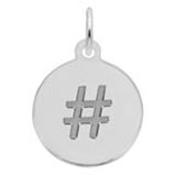 Rembrandt Charms Initial Disc Hashtag Charm in 14K White Gold