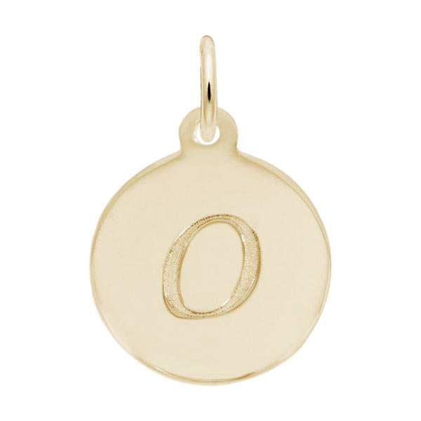 Rembrandt Script Initial Disc Charm O in Gold Plate. Rembrandt Script Initial Disc Charm O in Gold Plate.