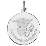 14K White Gold Covid-19 Graduation Charm