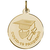Gold Plate Covid-19 Graduation Charm