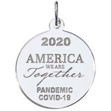 Sterling Silver Covid-19 America We Are Together Charm