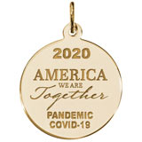 Gold Plate Covid-19 America We Are Together Charm