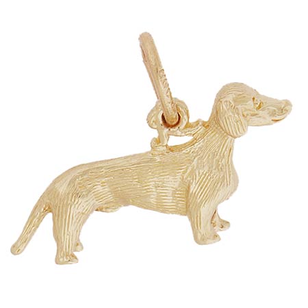 14K Gold Dachshund Dog Charm by Rembrandt Charms