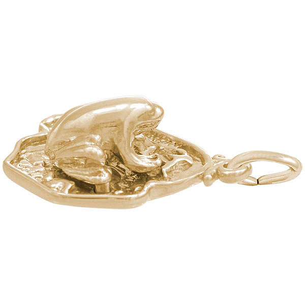 14K Gold Frog on a Lily Pad Charm by Rembrandt Charms