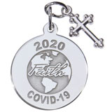 Sterling Silver COVID-19 Faith Charm with Cross