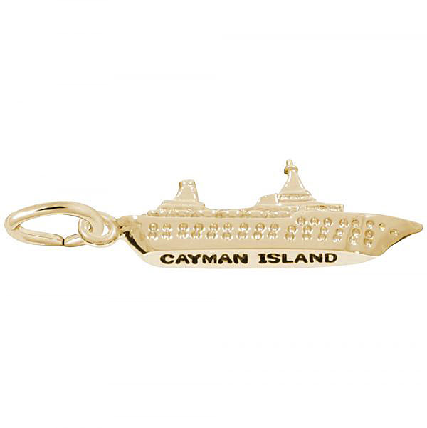 Gold Plate Cayman Island Cruise Ship Charm by Rembrandt Charms Gold Plate Cayman Island Cruise Ship Charm by Rembrandt Charms