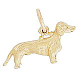 Gold Plate Dachshund Dog Charm by Rembrandt Charms