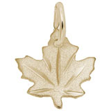 14K Gold Maple Leaf - Satin Charm
