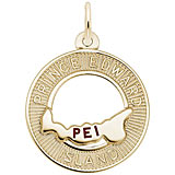 Gold Plate Prince Edward Island Map in Ring Charm