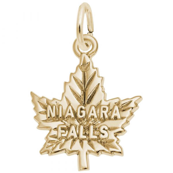 14K Gold Niagara Falls Maple Leaf Charm by Rembrandt Charms 14K Gold Niagara Falls Maple Leaf Charm by Rembrandt Charms