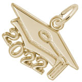 Rembrandt 2022 Graduation Cap Large Charm, 10K Yellow Gold
