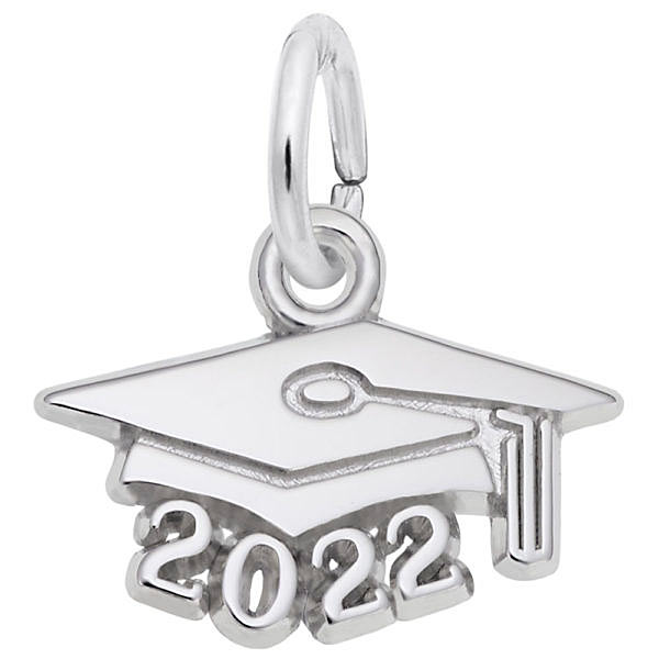 Rembrandt Charms 925 Sterling Silver 2022 Graduation Cap up to 5 characters Custom Engraving Small 