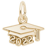 Rembrandt 2022 Graduation Cap Accent Charm, Gold Plate
