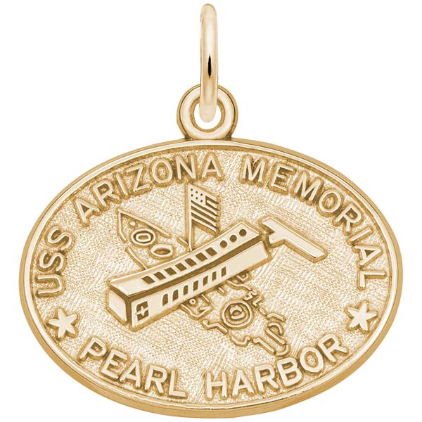 14K Gold Pearl Harbor USS Arizona Memorial Charm by Remember Charms