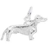 14K White Gold Dachshund Dog Charm by Rembrandt Charms