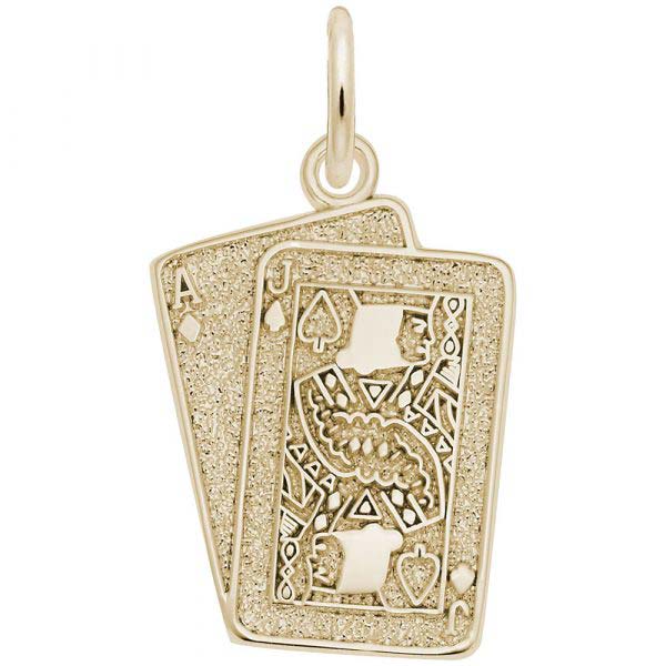 14K Gold Black Jack Cards Charm by Rembrandt Charms 14K Gold Black Jack Cards Charm by Rembrandt Charms