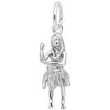 14K White Gold Hula Dancer Charm by Rembrandt Charms