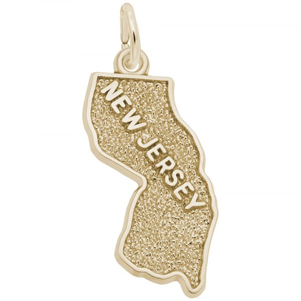 14K Gold New Jersey Charm by Rembrandt Charms