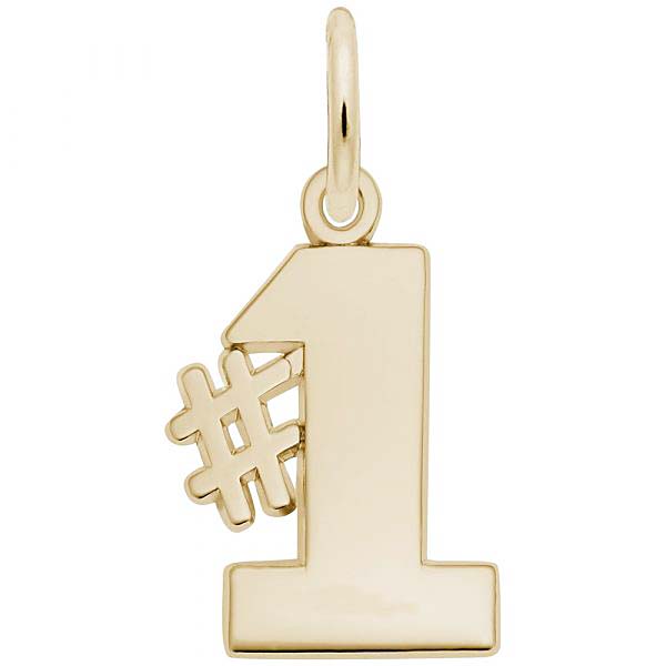 14K Gold Number One Charm by Rembrandt Charms