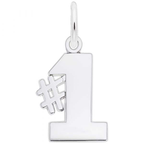 Sterling Silver Number One Charm by Rembrandt Charms