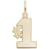 10K Gold Number One Charm by Rembrandt Charms