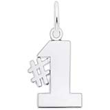 14K White Gold Number One Charm by Rembrandt Charms