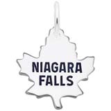 14K White Gold Niagara Falls Maple Leaf – Medium Charm
