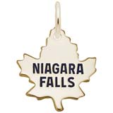 Gold Plate Niagara Falls Maple Leaf – Medium Charm