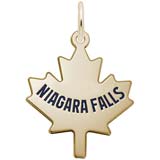 Gold Plate Niagara Falls Maple Leaf - Large Charm