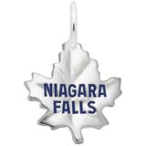 14K White Gold Niagara Falls Maple Leaf – Small Charm