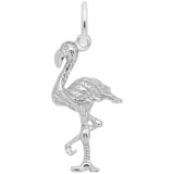 14K White Gold Flamingo Charm by Rembrandt Charms