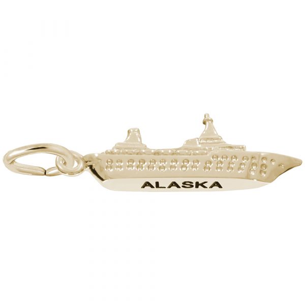 14K Gold Alaska Cruise Ship Charm by Rembrandt Charms
