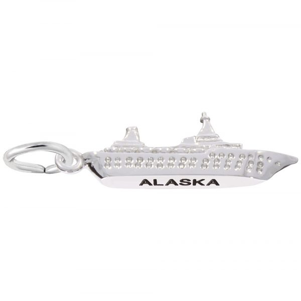 Sterling Silver Alaska Cruise Ship Charm by Rembrandt Charms Sterling Silver Alaska Cruise Ship Charm by Rembrandt Charms