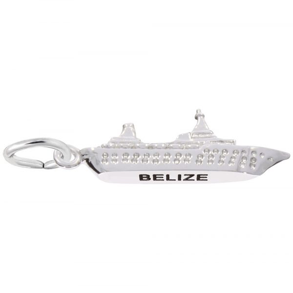 Sterling Silver Belize Cruise Ship Charm by Rembrandt Charms Sterling Silver Belize Cruise Ship Charm by Rembrandt Charms