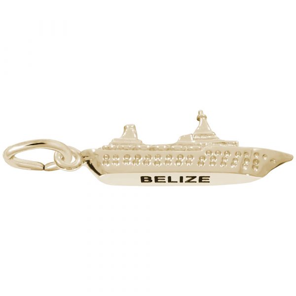 14K Gold Belize Cruise Ship Charm by Rembrandt Charms 14K Gold Belize Cruise Ship Charm by Rembrandt Charms