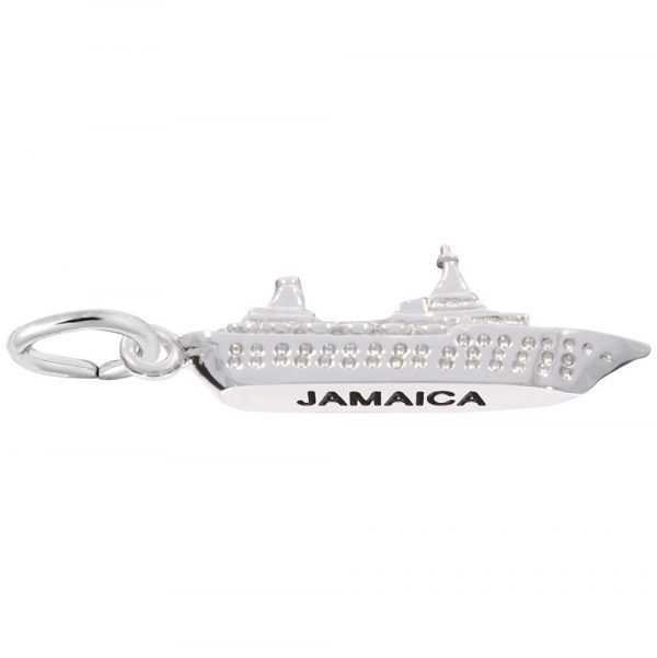 14K White Gold Jamaica Island Cruise Charm by Rembrandt Charms 14K White Gold Jamaica Island Cruise Charm by Rembrandt Charms
