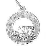 14K White Gold Charleston Carriage Charm by Rembrandt Charms