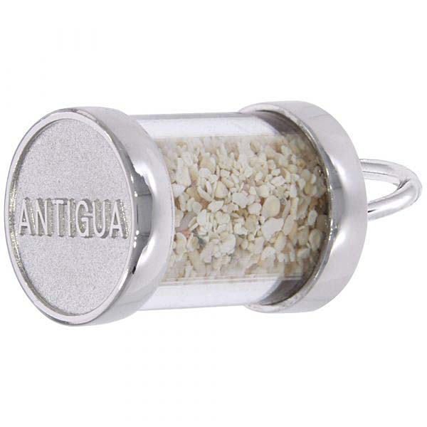 14K White Gold Antigua Sand Capsule Charm by Rembrandt Charms 14K White Gold Antigua Sand Capsule Charm by Rembrandt Charms