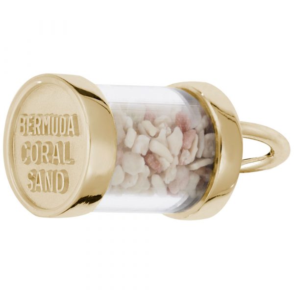 14K Gold Bermuda Is Sand Capsule Charm by Rembrandt Charms