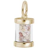 Gold Plate Bermuda Is Sand Capsule Charm by Rembrandt Charms