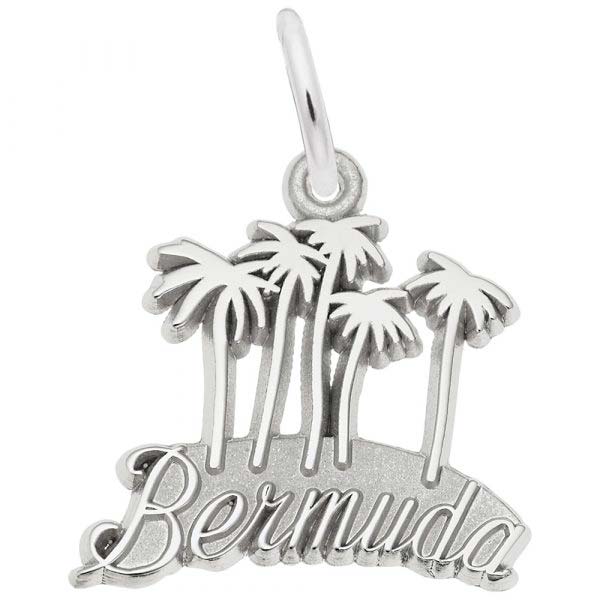 14K White Gold Bermuda Palm Trees Charm by Rembrandt Charms 14K White Gold Bermuda Palm Trees Charm by Rembrandt Charms