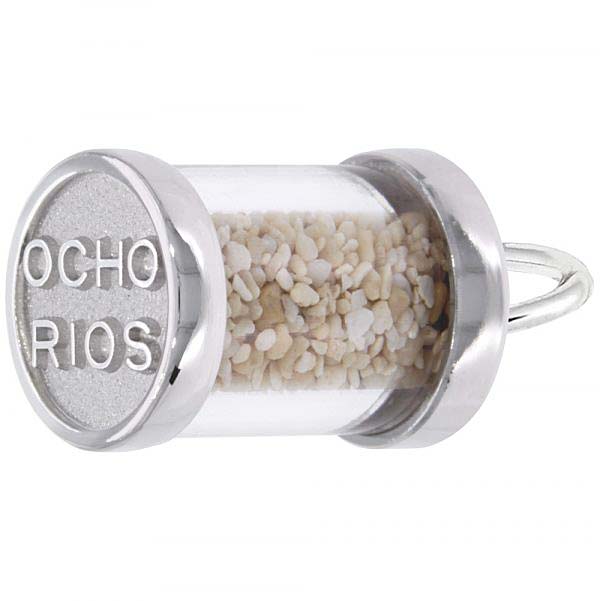14K White Gold Ocho Rios Jamaica Sand Capsule by Rembrandt Charms 14K White Gold Ocho Rios Jamaica Sand Capsule by Rembrandt Charms
