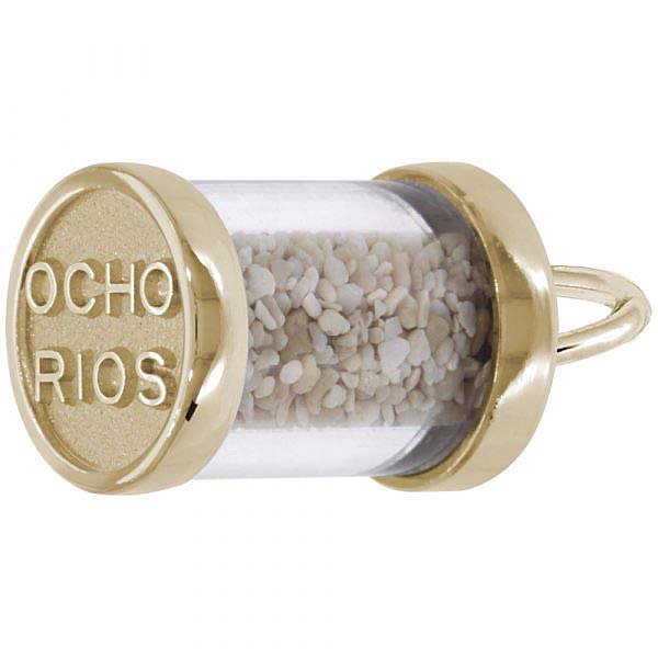 Gold Plate Ocho Rios Jamaica Sand Capsule by Rembrandt Charms Gold Plate Ocho Rios Jamaica Sand Capsule by Rembrandt Charms