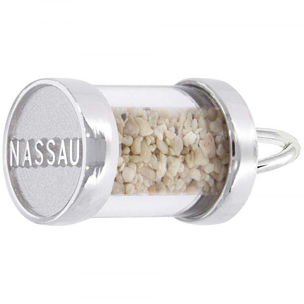 14K White Gold Nassau Is. Sand Capsule Charm by Rembrandt Charms 14K White Gold Nassau Is. Sand Capsule Charm by Rembrandt Charms