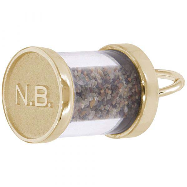 Gold Plate New Brunswick Sand Capsule Charm by Rembrandt Charms Gold Plate New Brunswick Sand Capsule Charm by Rembrandt Charms